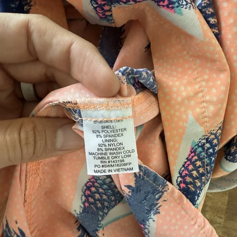 Chubbies Swim Shorts‎ Mens Small Orange Blue Pineapple Print Swimwear Trunks